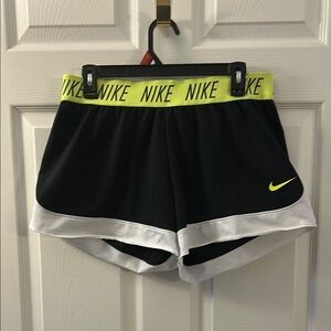 Nike shorts large safety green black and white